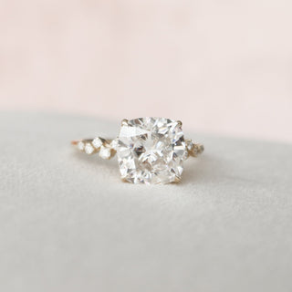 4.0 CT Cushion Cluster Style Moissanite Engagement Ring - Barbara Maison 