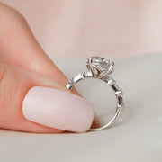 2.5 CT Round Solitaire Dainty Pave Moissanite Engagement Ring - Barbara Maison 