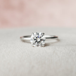 1.0 CT Round Hidden Halo Moissanite Engagement Ring - Barbara Maison 