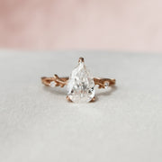 1.5 CT Pear Pave Twisted Moissanite Engagement Ring - Barbara Maison 