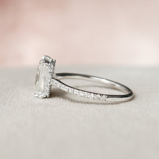 2.5 CT Radiant Pave & Hidden Halo Setting Moissanite Engagement Ring - Barbara Maison 