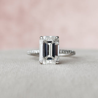 3.0 CT Oval Hidden Halo & Pave Moissanite Engagement Ring - Barbara Maison 