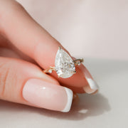 2.5 CT Pear Cut Solitaire & Twig Pave Moissanite Engagement Ring - Barbara Maison 