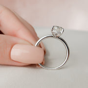 2.0 CT Pear Solitaire & Hidden Halo Style Moissanite Engagement Ring - Barbara Maison 