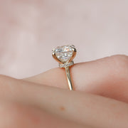 2.0 CT Cushion Hidden Halo & Solitaire Moissanite Engagement Ring - Barbara Maison 