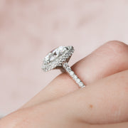 3.5 CT Round Halo Style Moissanite Engagement Ring - Barbara Maison 