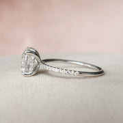 2.5 CT Round Hidden Halo & Pave Setting Moissanite Engagement Ring - Barbara Maison 
