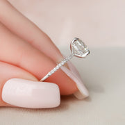 2.5 CT Round Hidden Halo & Pave Setting Moissanite Engagement Ring - Barbara Maison 