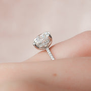 2.5 CT Round Hidden Halo & Pave Setting Moissanite Engagement Ring - Barbara Maison 