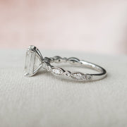 2.0 CT Emerald Milgrain Vintage Style Moissanite Engagement Ring - Barbara Maison 