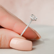 1.5 CT Round Hidden Halo Moissanite Engagement Ring With Pave Setting - Barbara Maison 