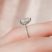 1.50 CT Pear Pave Setting Moissanite Engagement Ring - Barbara Maison 