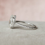 3.5 CT Oval Cut Pave Setting Moissanite Engagement Ring - Barbara Maison 