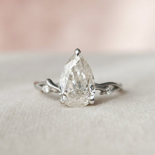 1.5 CT Pear Pave Twisted Moissanite Engagement Ring - Barbara Maison 