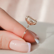 5.0 CT Oval Dainty Style Pave Moissanite Engagement Ring - Barbara Maison 