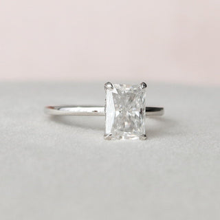 2.0 CT Radiant Hidden Halo & Solitaire Moissanite Engagement Ring - Barbara Maison 