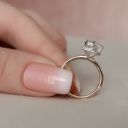 3.5 CT Pear Hidden Halo & Pave Setting Moissanite Engagement Ring - Barbara Maison 