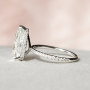 3.5 CT Pear Hidden Halo & Pave Setting Moissanite Engagement Ring - Barbara Maison 