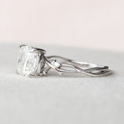 2.0 CT Cushion Twig Style Moissanite Engagement Ring - Barbara Maison 