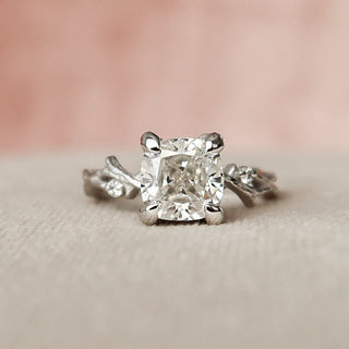 1.50 CT Cushion Twig Style Moissanite Engagement Ring - Barbara Maison 