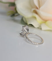 3.0 CT Oval Hidden Halo CVD G/VS1 Diamond Engagement Ring - Barbara Maison 
