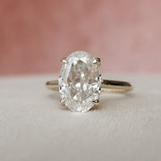 3.0 CT Oval Cut Solitaire Style Moissanite Engagement Ring - Barbara Maison 