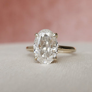 3.0 CT Oval Cut Solitaire Style Moissanite Engagement Ring - Barbara Maison 