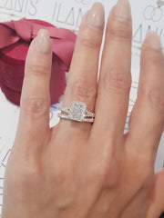 3.0 CT Radiant Split Shank F/VS1 Lab Grown Diamond Engagement Ring - Barbara Maison 