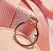 3.0 CT Radiant Solitaire Split Shank CVD F/VS1 Diamond Engagement Ring - Barbara Maison 