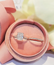 3.0 CT Radiant Solitaire Split Shank CVD F/VS1 Diamond Engagement Ring - Barbara Maison 