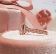 3.0 CT Radiant Solitaire Split Shank CVD F/VS1 Diamond Engagement Ring - Barbara Maison 