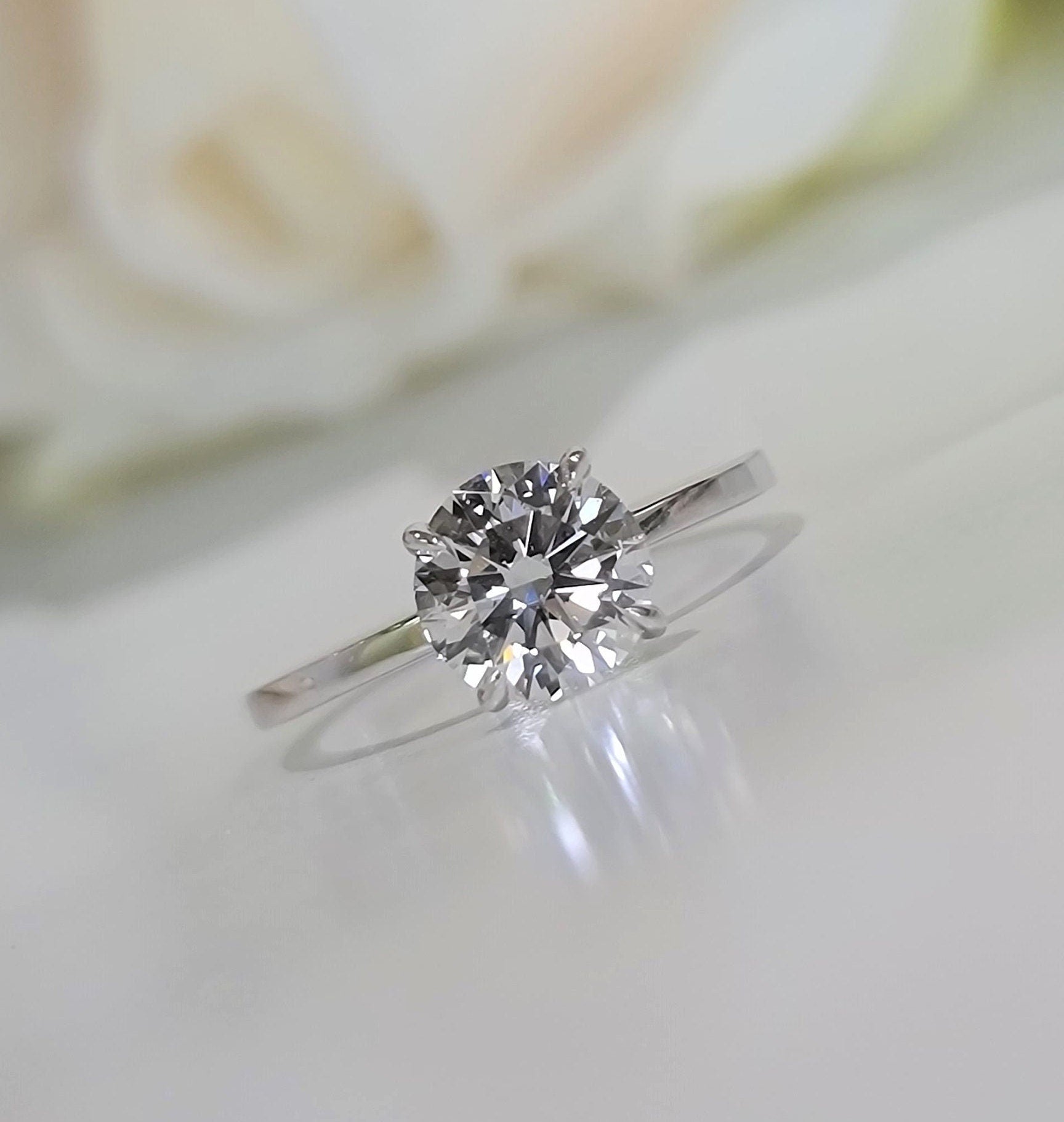 1.20 CT Round Solitaire CVD G/VS1 Diamond Engagement Ring - Barbara Maison 