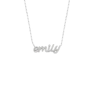 Customized Nameplate Moissanite Diamond Necklace for Women - Barbara Maison 