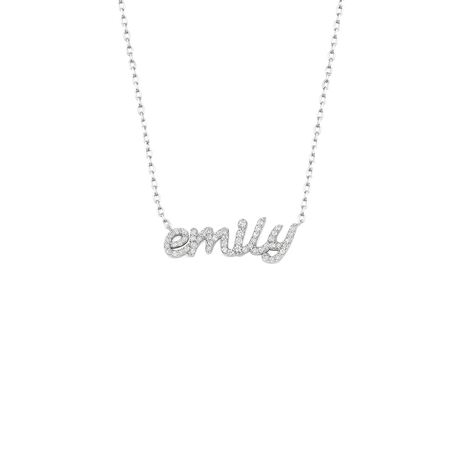 Customized Nameplate Moissanite Diamond Necklace for Women - Barbara Maison 