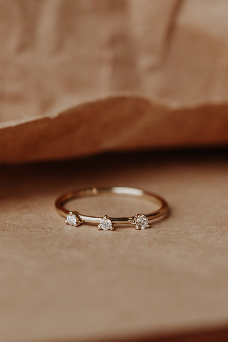 0.1 3 Stones CVD EF/VVS Diamond Wedding Band