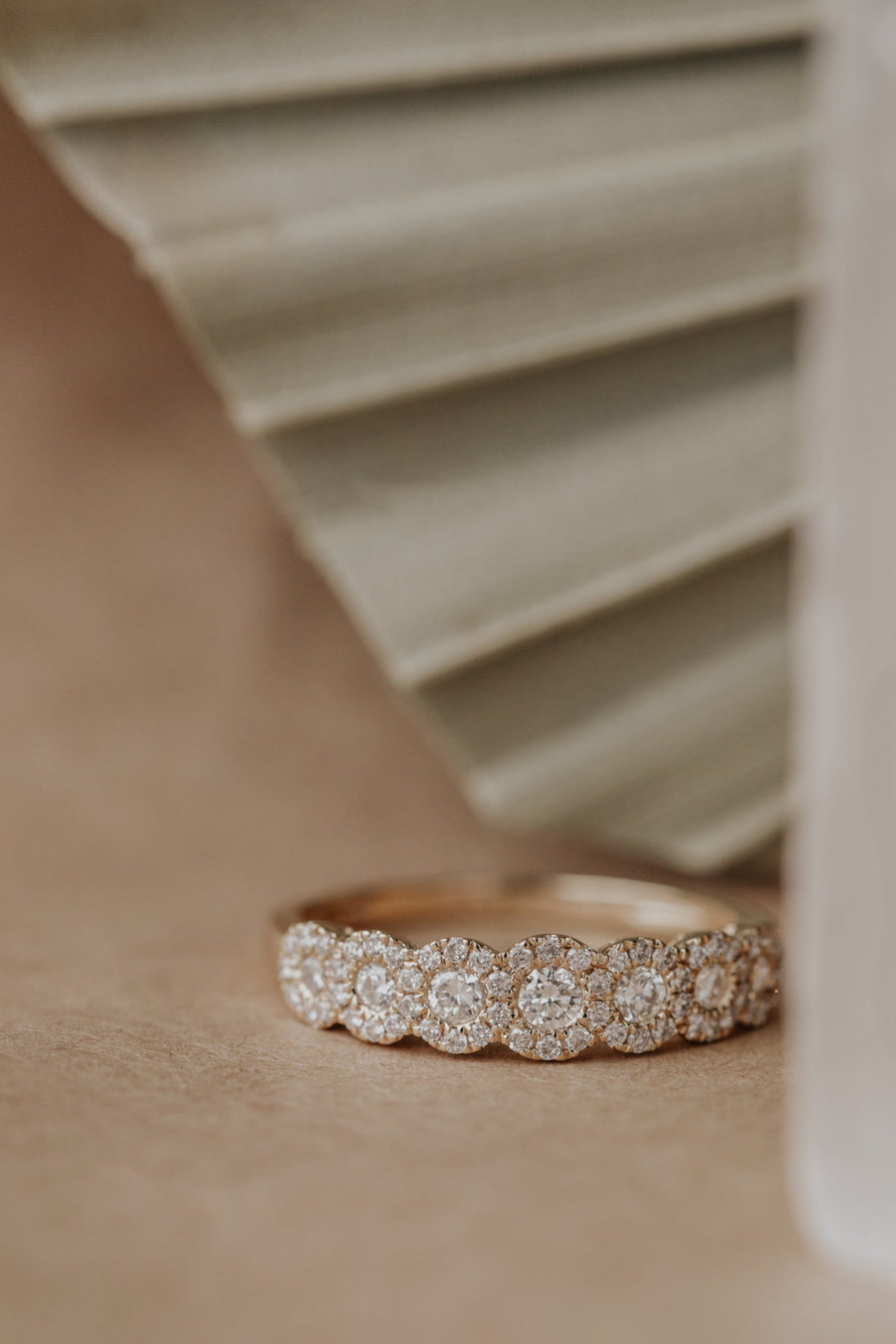 0.52 CT Round 7 Stones Halo Wedding Band