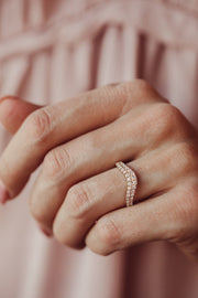 0.44 CT Round Stones Swirl Wedding Band