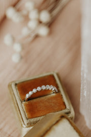 0.25 CT Round Stones Beaded Prongs Wedding Band