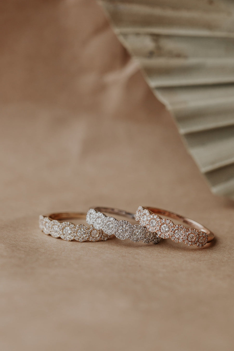 0.52 CT Round 7 Stones Halo Wedding Band