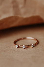 0.1 3 Stones CVD EF/VVS Diamond Wedding Band