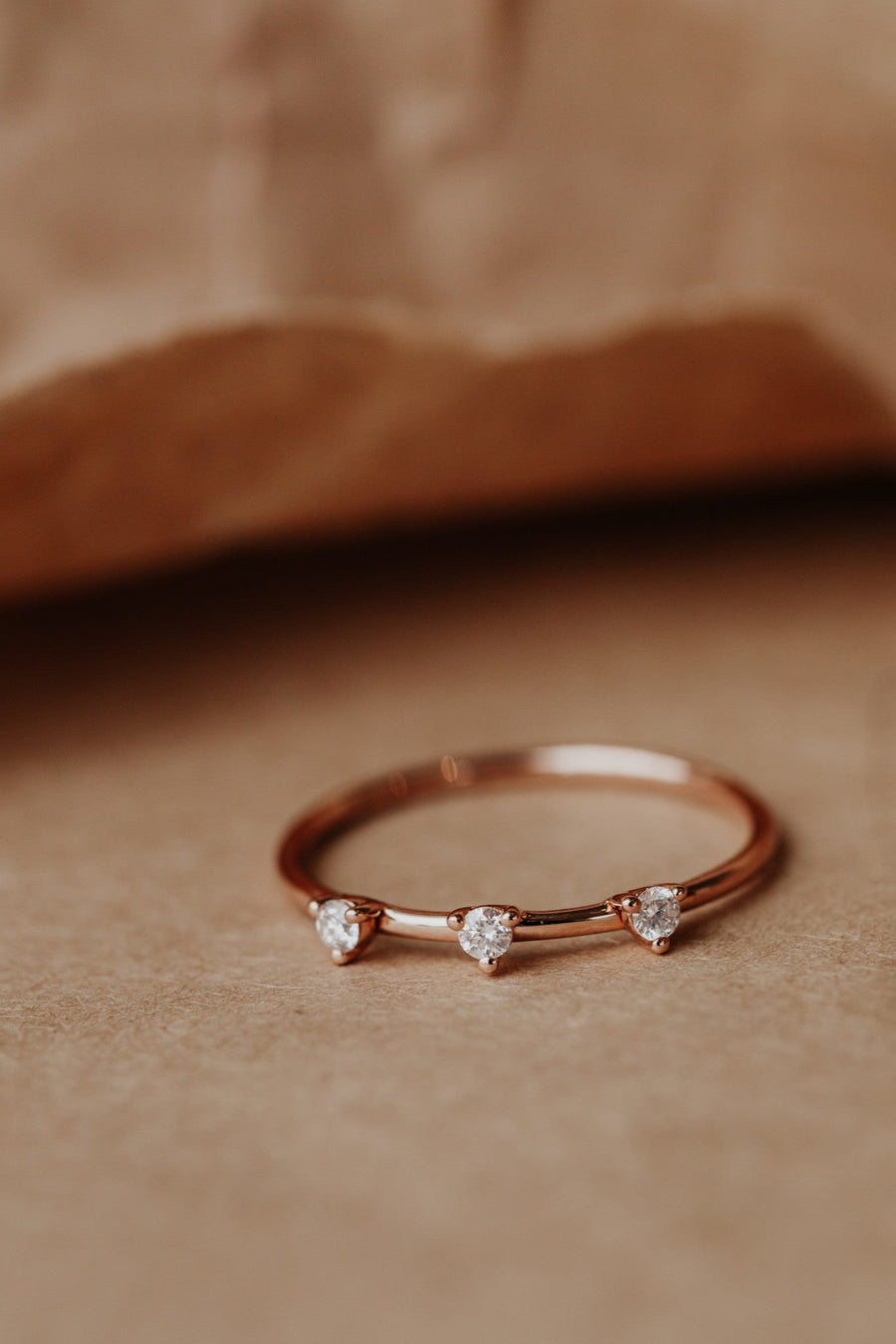 0.1 3 Stones CVD EF/VVS Diamond Wedding Band