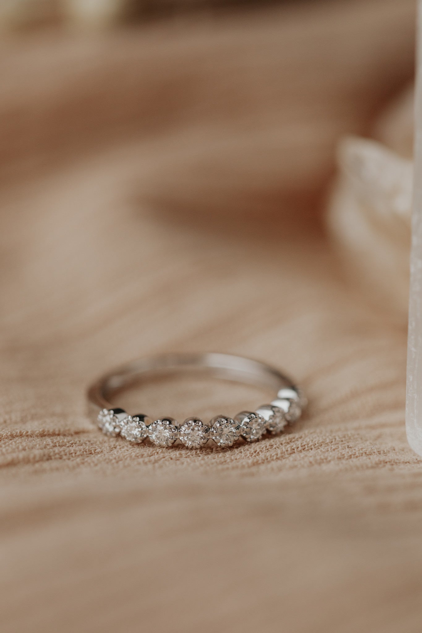 0.25 CT Round Stones Beaded Prongs Wedding Band