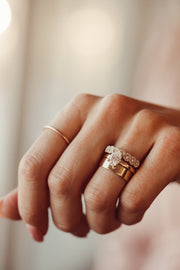 0.52 CT Round 7 Stones Halo Wedding Band