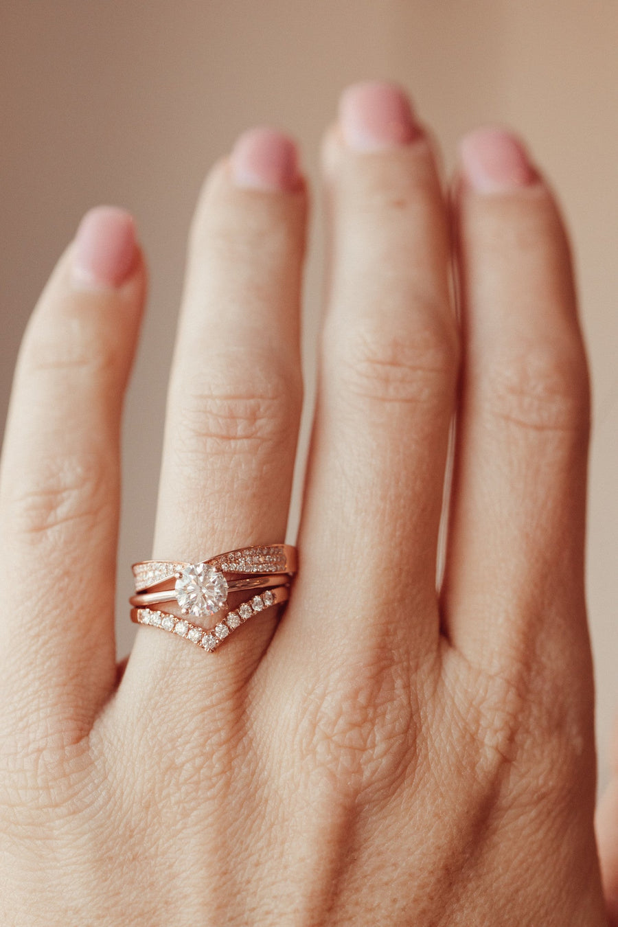 0.2 V Shape CVD EF/VVS Diamond Wedding Band