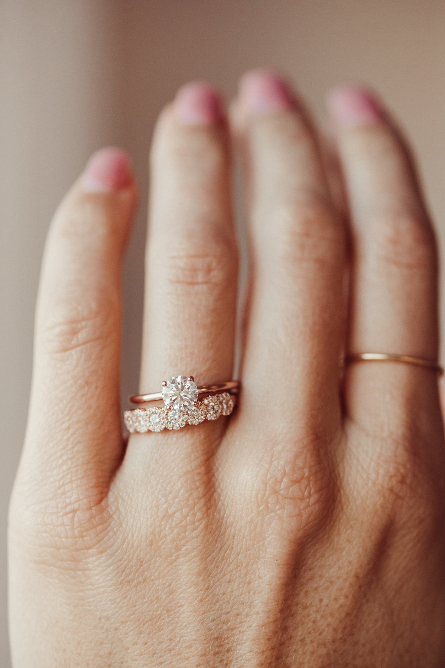 0.52 CT Round 7 Stones Halo Wedding Band