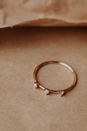 0.1 3 Stones CVD EF/VVS Diamond Wedding Band