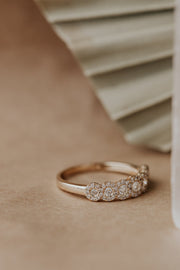 0.52 CT Round 7 Stones Halo Wedding Band