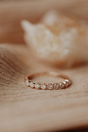 0.25 CT Round Stones Beaded Prongs Wedding Band