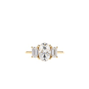 1.91 CT Oval Three Stone Style Moissanite Engagement Ring - Barbara Maison 