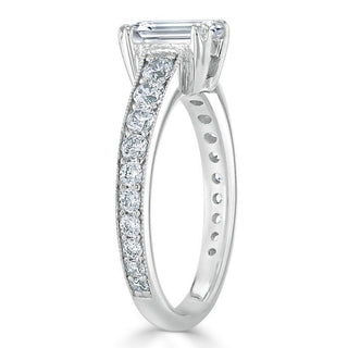 0.75 CT Emerald Cut Solitaire Moissanite Engagement Ring - Barbara Maison 